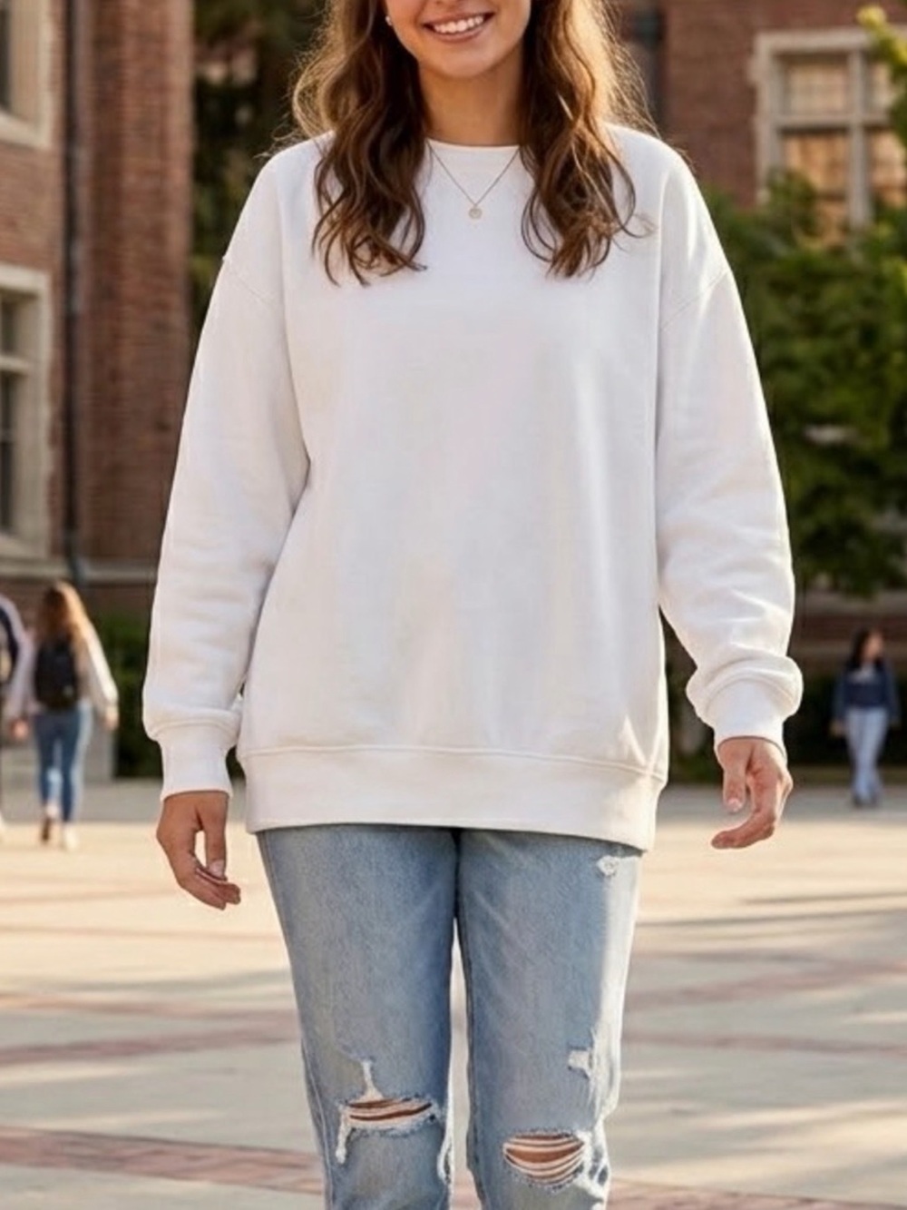 lululemon athletica White Relaxed Crew Sweatshirt